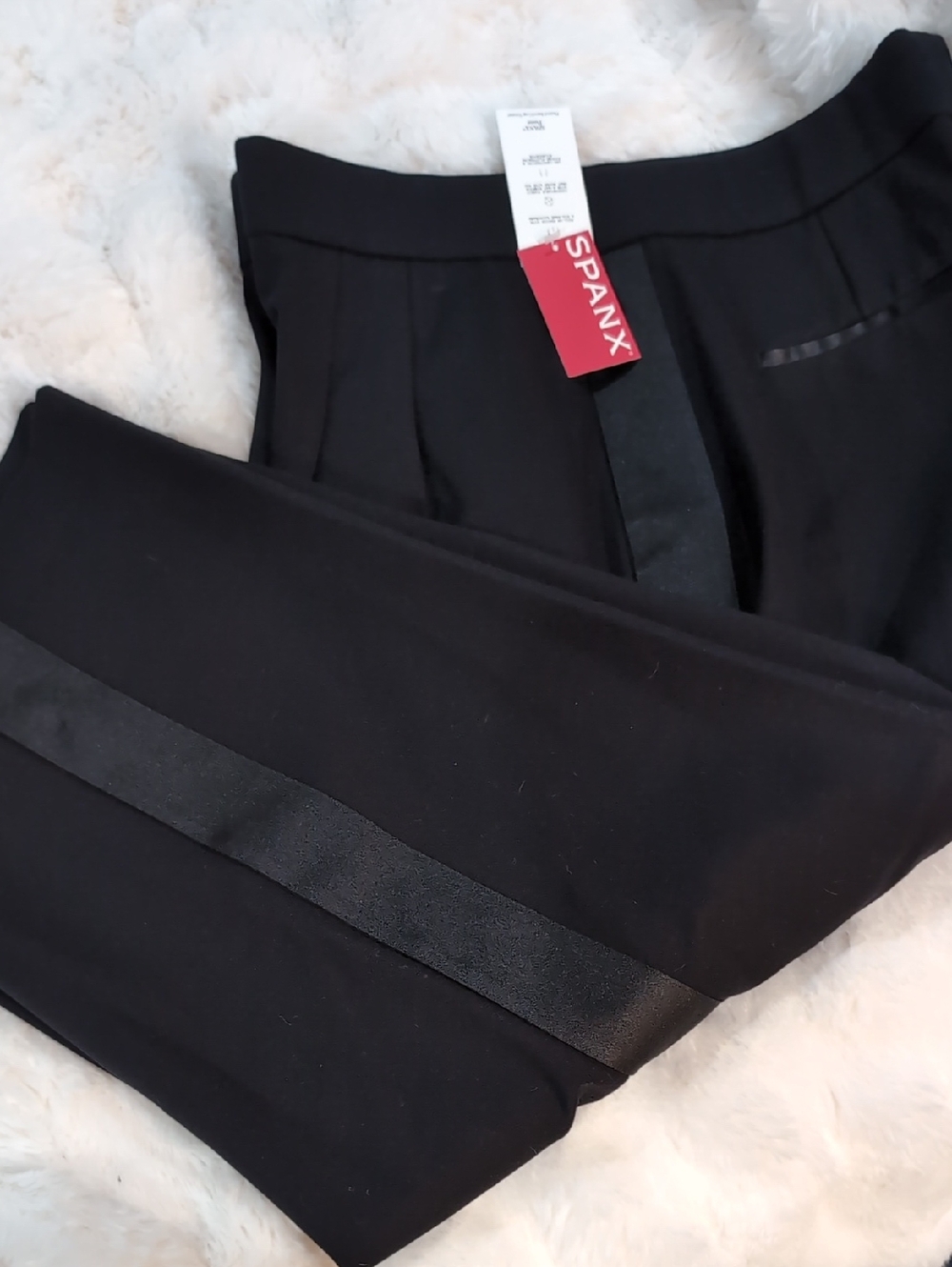 SPANX Black Pleated Barrel Leg Trousers